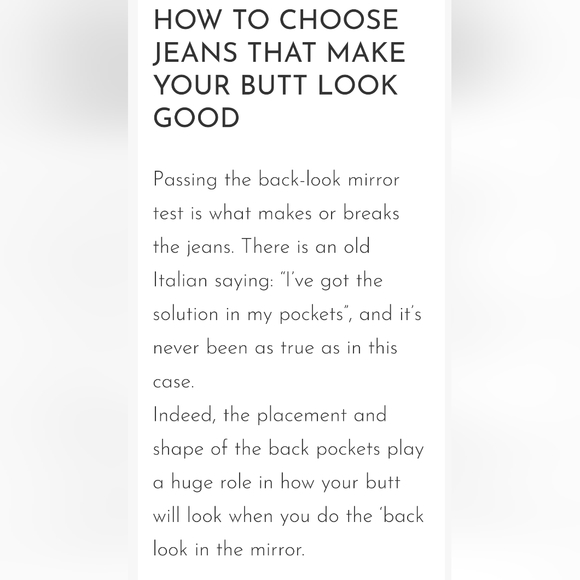 You gotta check out this article about finding the right jeans. - Picture 3 of 11